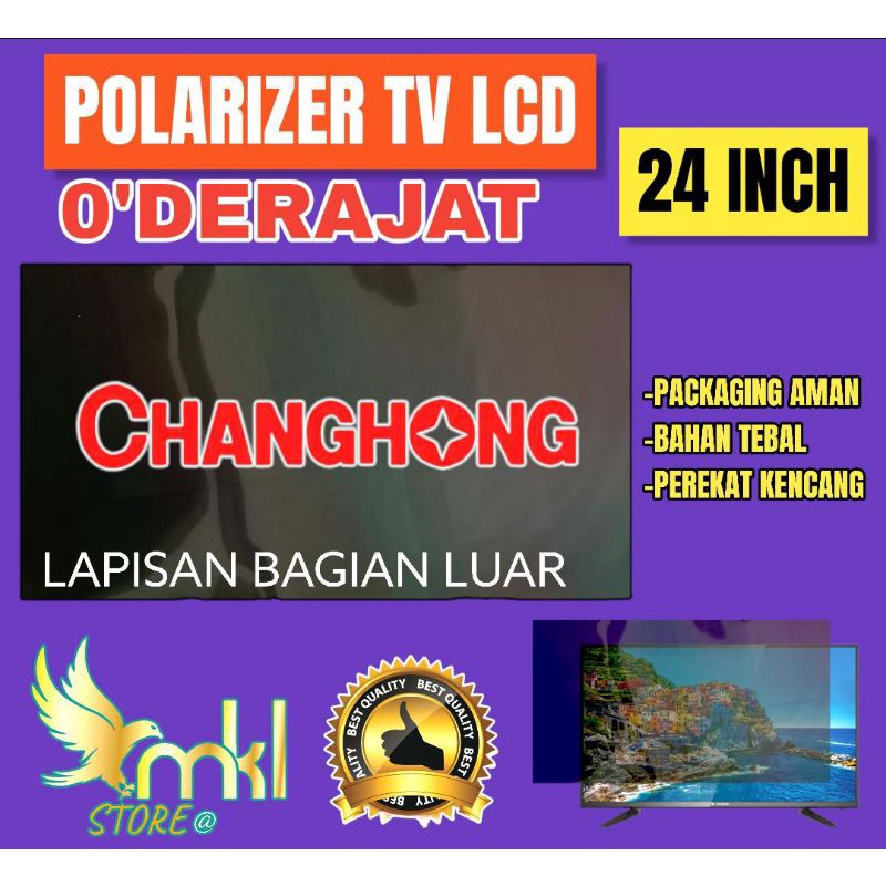 POLARIS POLARIZER TV LCD LED 24" INC O"DERAJAT PELAPIS PLASTIK FILM UNTUK BAGIAN LUAR ATAU DEPAN O"DERAJAT POLARIS POLARIZER 24'INC