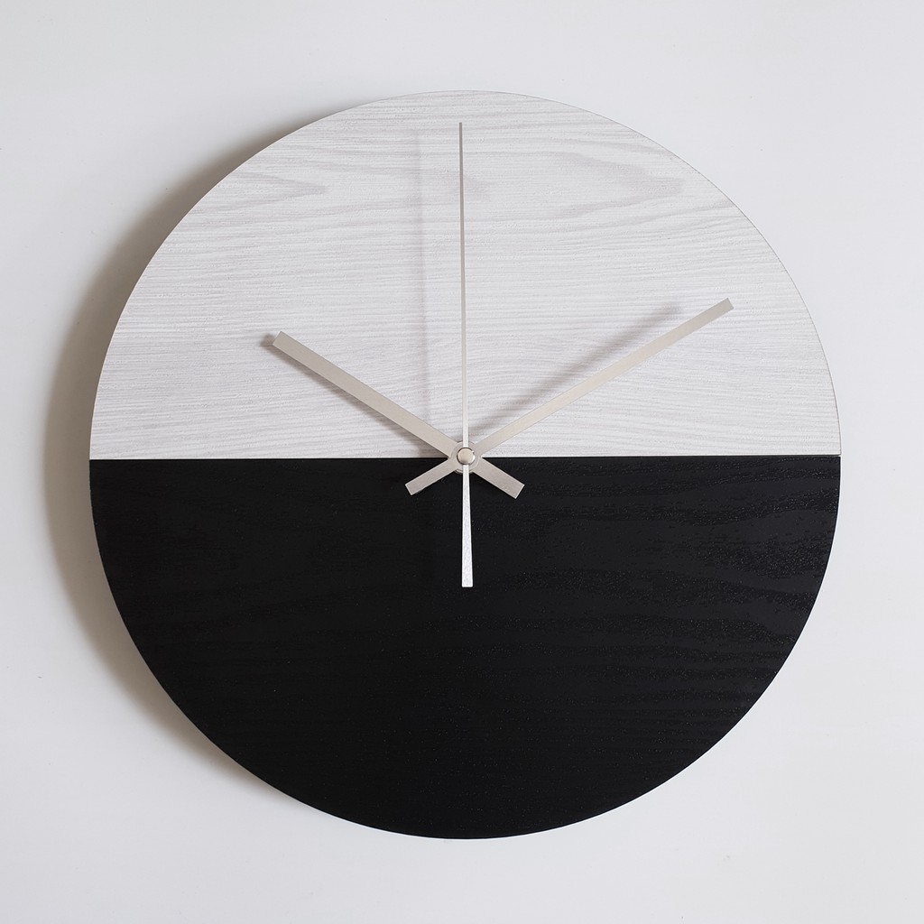 Jam Dinding Scandinavian Round 30x30 Wall Clock Mesin Sweep Movement