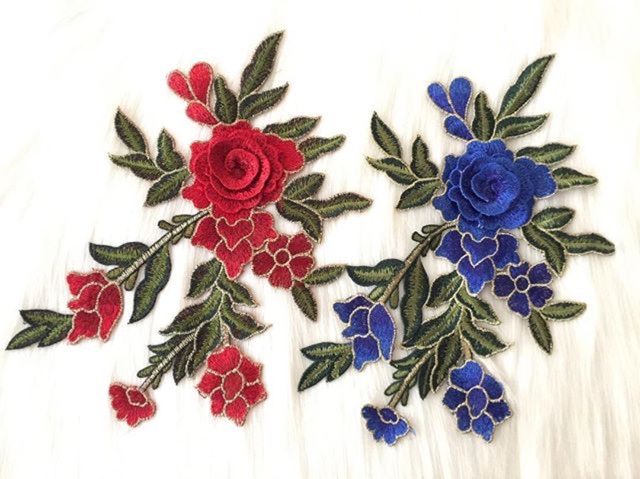 Patch bunga 3D / bordir 3D bunga / aplikasi baju tempel