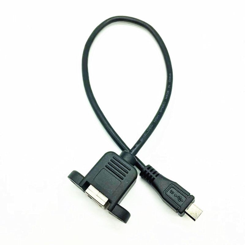 VIVI   30/50cm Micro USB Male to USB2.0 B Type Female Adapter Cable Panel Mount Hole