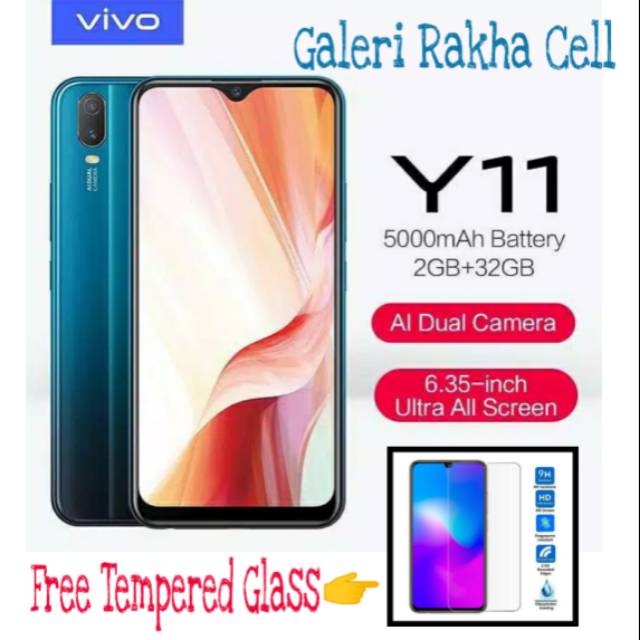 VIVO Y11 RAM 2/32GB NEW GARANSI RESMI VIVO INDONESIA - BLUE & RED