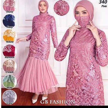 Gamis brukat tutu duyung impor premium