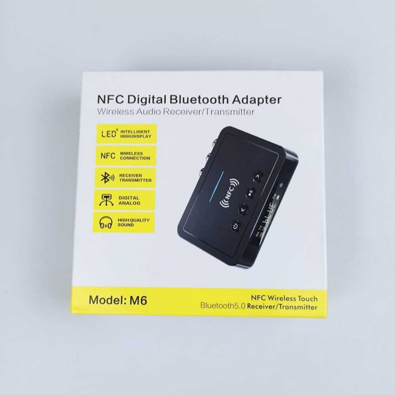 Adapter Bluetooth 5.0 Receiver Transmitter FM Coaxial AUX NFC Recharge