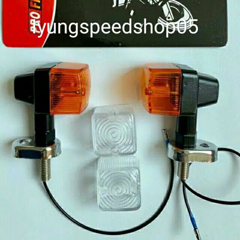 LAMPU SEN PALU KOTAK SEIN PALU KOTAK DOUBLE MIKA MOTOR KLASIK CUSTOM CB100