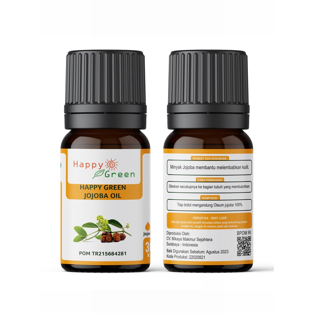 BPOM Happy Green Jojoba Oil Cosmetic Grade - 100% Murni Minyak Jojoba Garansi Uang Kembali