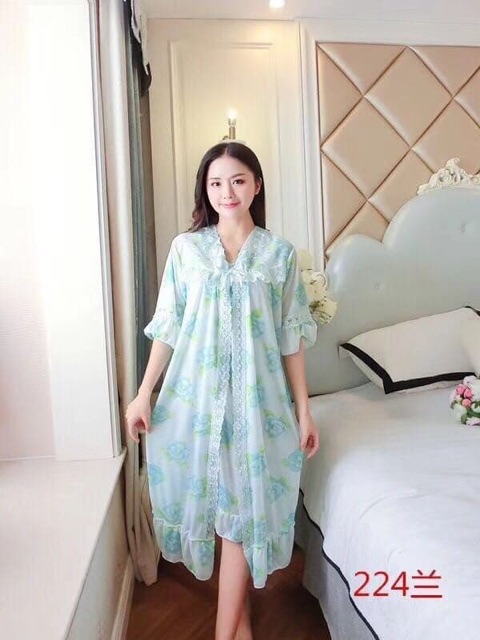 Daster Kimono silk kembang/daster renda/Daster wanita import