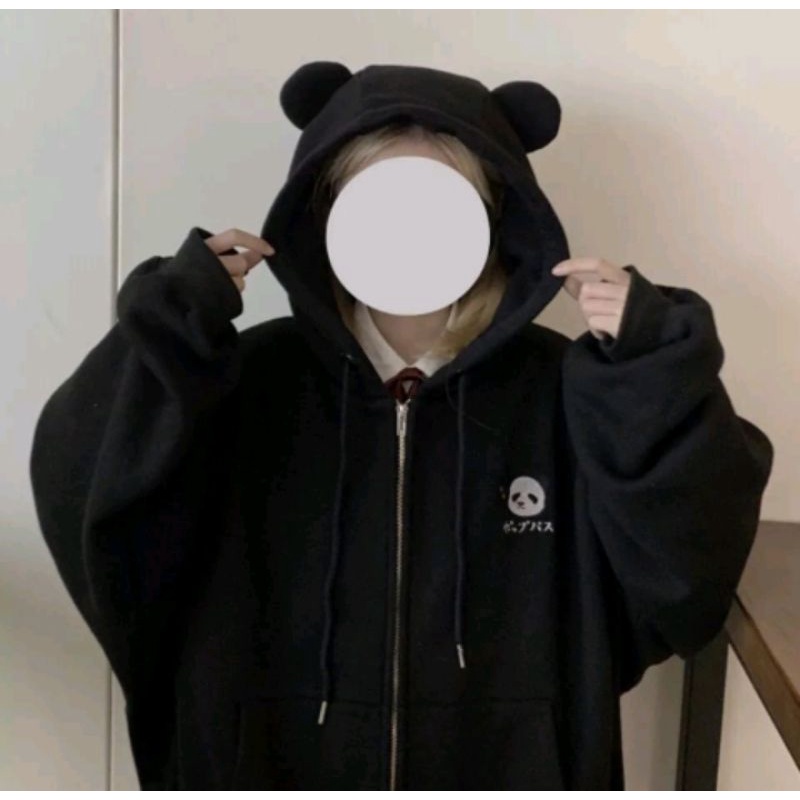 y2k panda zip up hoodie