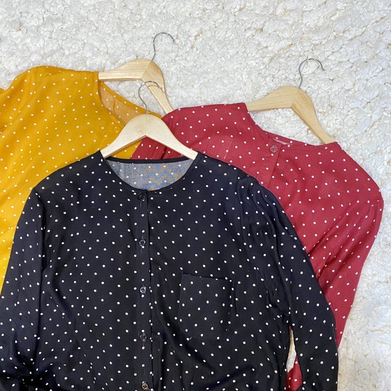 piyama rayon motif polkadot