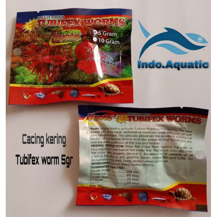 cacing kering tubifex worms 5gr pakan ikan hias makanan ikan cupang Guppy discuss