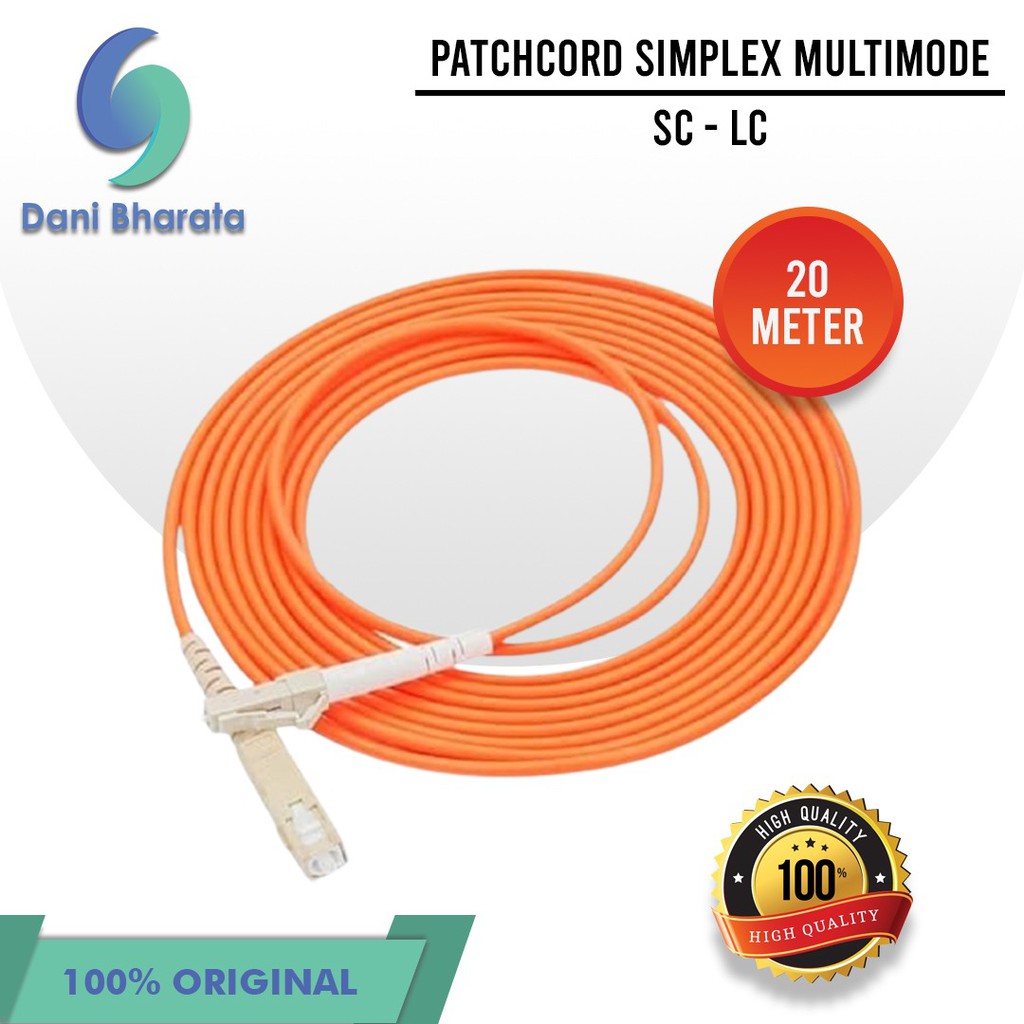 Patchcord SC LC UPC Fiber Optik Simplex Multimode mode 20 Meter