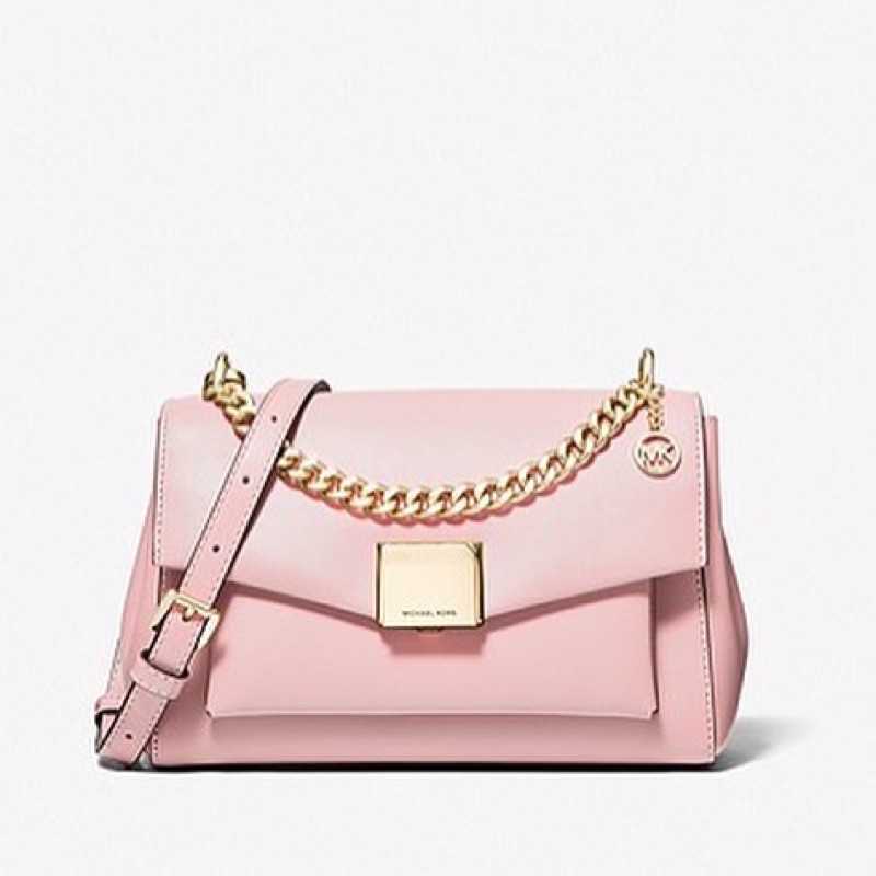 MICHAEL KORS MK Lita Medium Leather Crossbody Bag Powder Blush