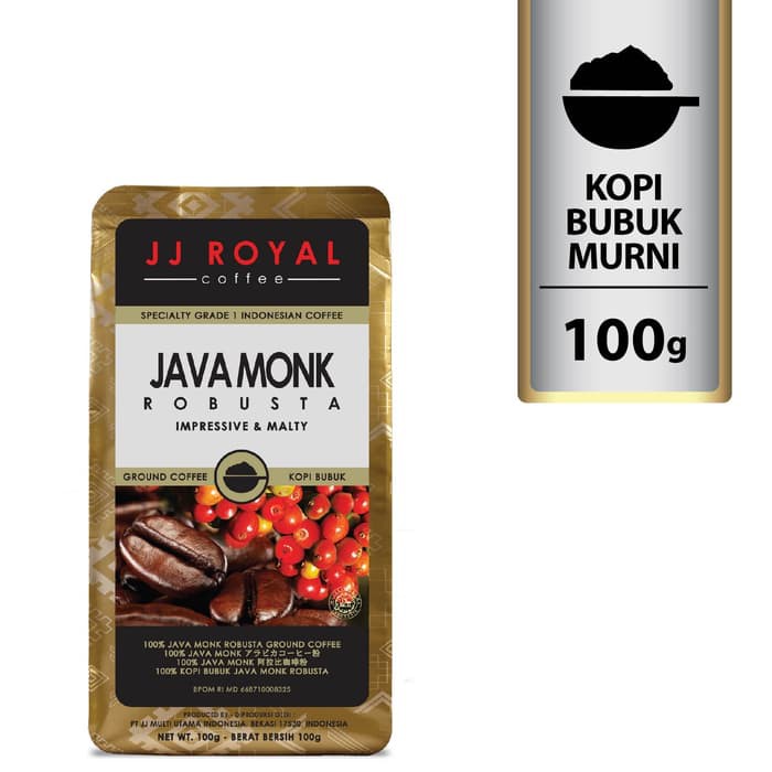 

Coffee/Kopi JJ Royal Java Monk Robusta Ground Bag 100g - kkp2395