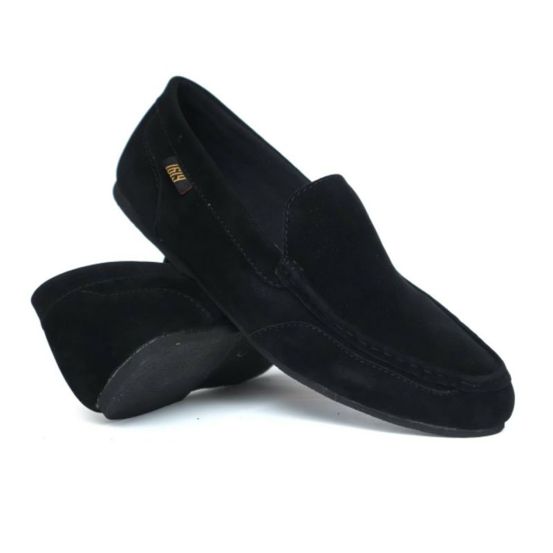 MODMEX BLACK Sepatu Slip On Pria Spatu Casual Santai Main Selop Santai Slop Kerja Kondangan Keren Murah