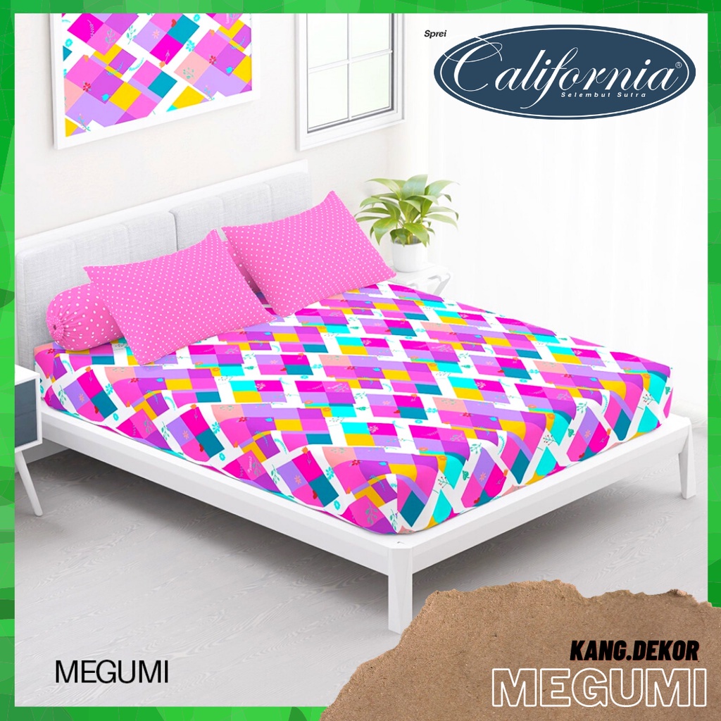SPREI CALIFORNIA MOTIF MEGUMI QUEEN KING SINGLE SIZE 160X200 180X200 120X200 SPREI NO 1 2 3 MURAH SE