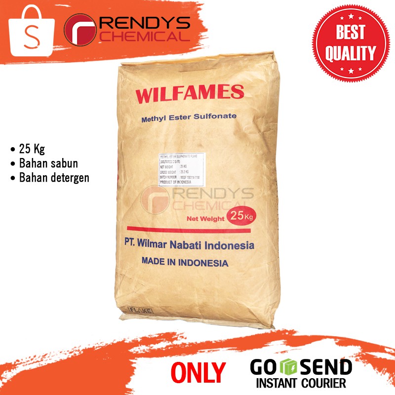 MES WILMAR / Methyl Ester Sulfonate / Metil Ester Sulfonat / Surfaktan Nabati / Bahan Detergen 25Kg