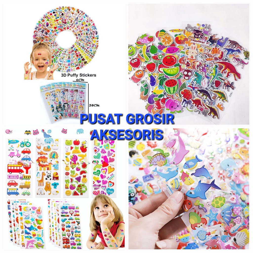 Mainan Stiker 3D Anak Timbul Sticker Tempel Karakter P65 PGM