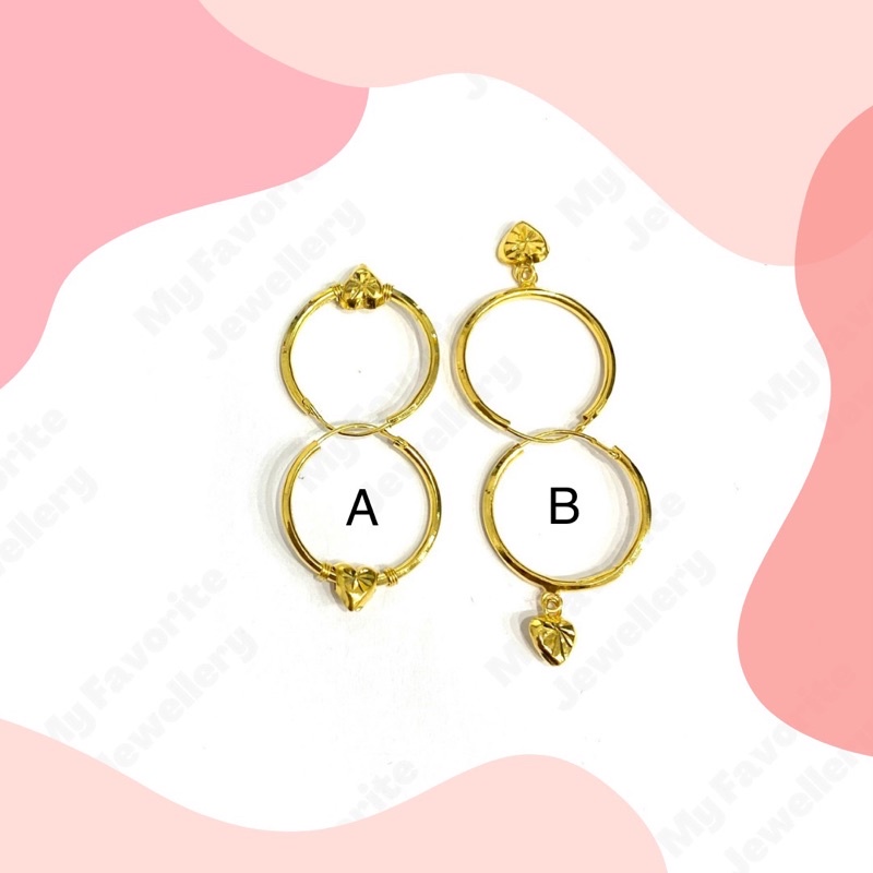 Anting Model Gipsy Love Edisi Terbaru Anting Emas Asli Kadar 700