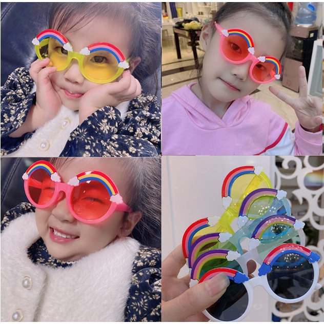 Kacamata Anak Laki Laki Perempuan Korea Aksen Rainbow Pelangi Fashion Aksesoris kekinian KCM3