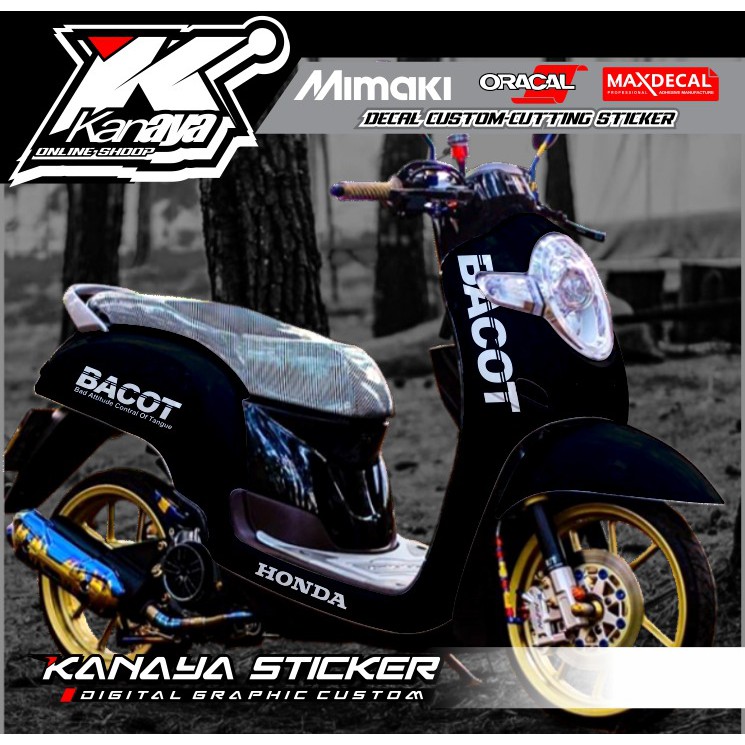 STRIPING STICKER NEW SCOOPY BACOT/STICKER CUTTING  SCOOPY LOGO BACOT