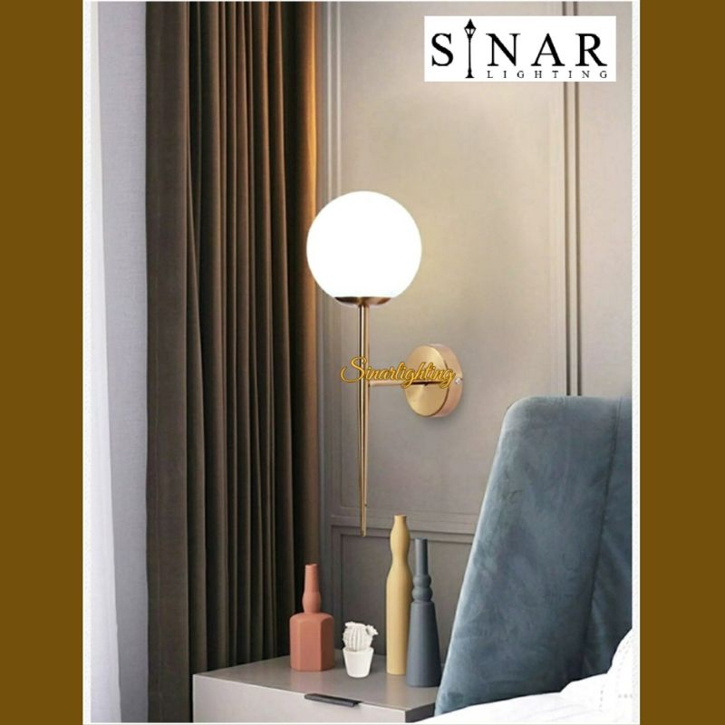 Lampu dinding modern gold kaca 9712