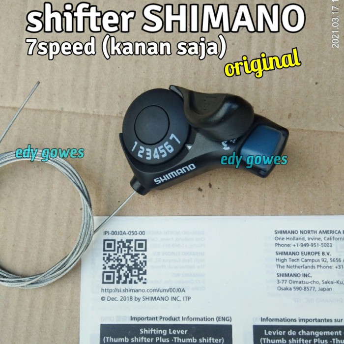 SHIFTER 7 SPEED SHIMANO ORIGINAL SHIFTER SHIMANO 7 SPEED KANAN SAJA