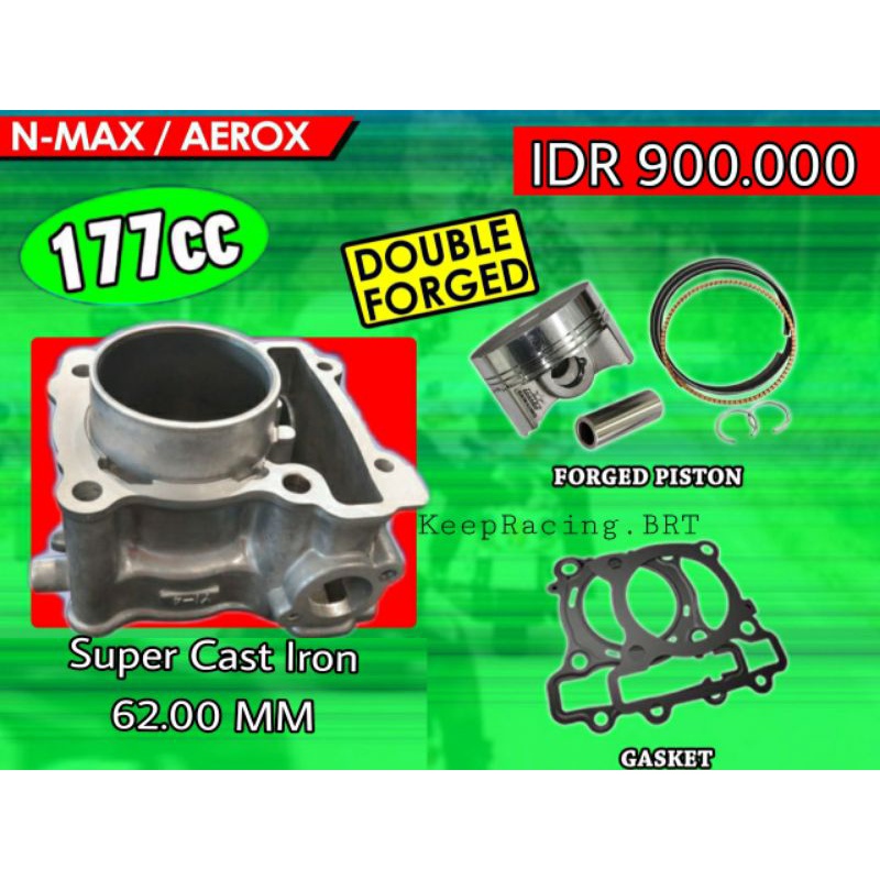 BORE UP NMAX / Aerox / R15 VVA / WR 155 ( BLOK CAST IRON + PISTON 62 ) BRT