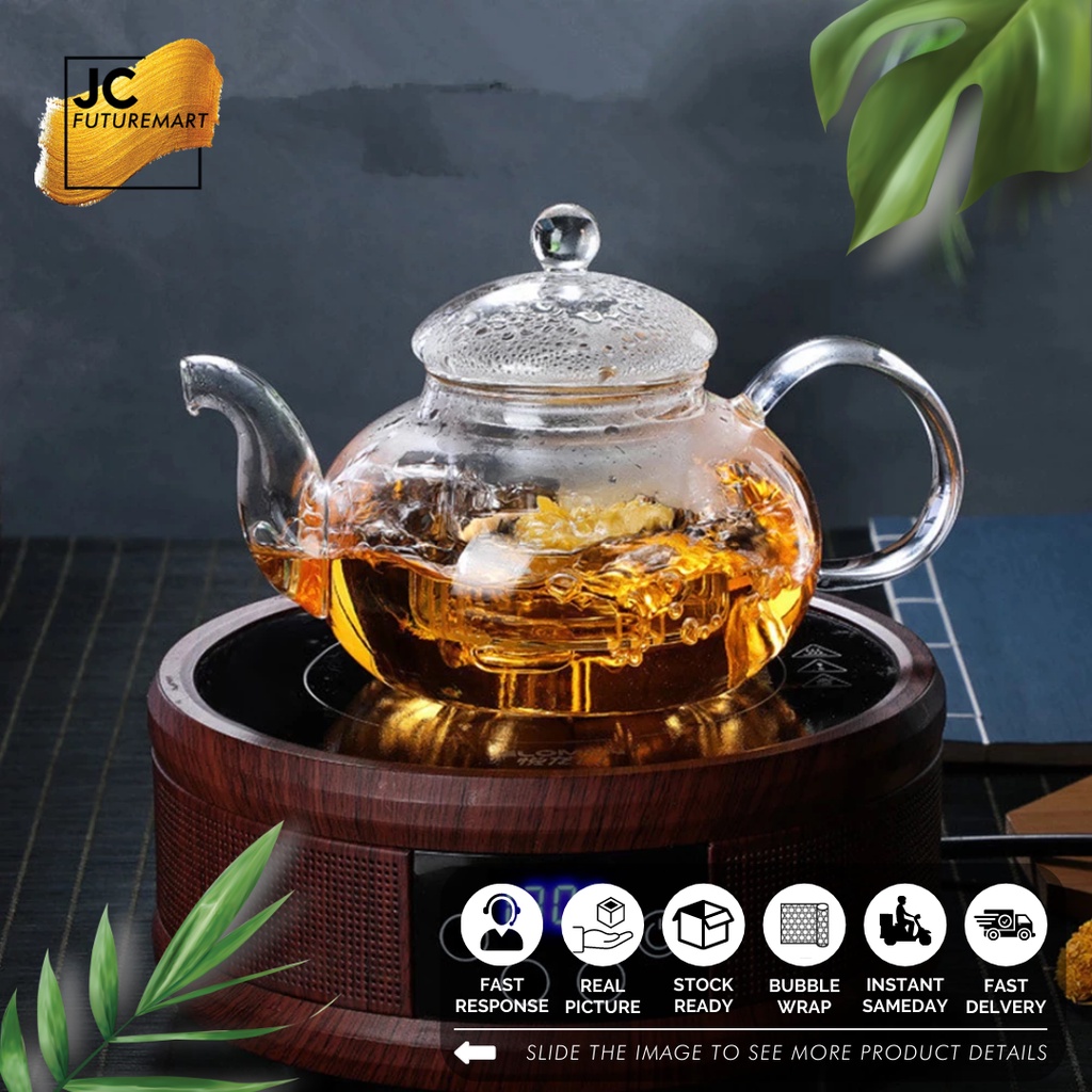 TEA POT GLASS INFUSER 400ML | TEKO TEH SARINGAN KACA - HY400