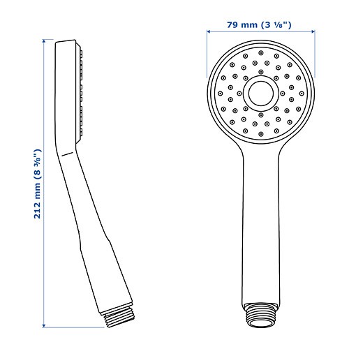 VALLAMOSSE Handshower 1 fungsi semprot dilapisi krom