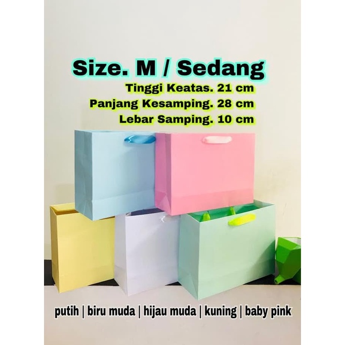 

(TERLARIS) Hot Promo Paper Bag / Tas Kertas / Paperbag / Warna Pita M Size Medium