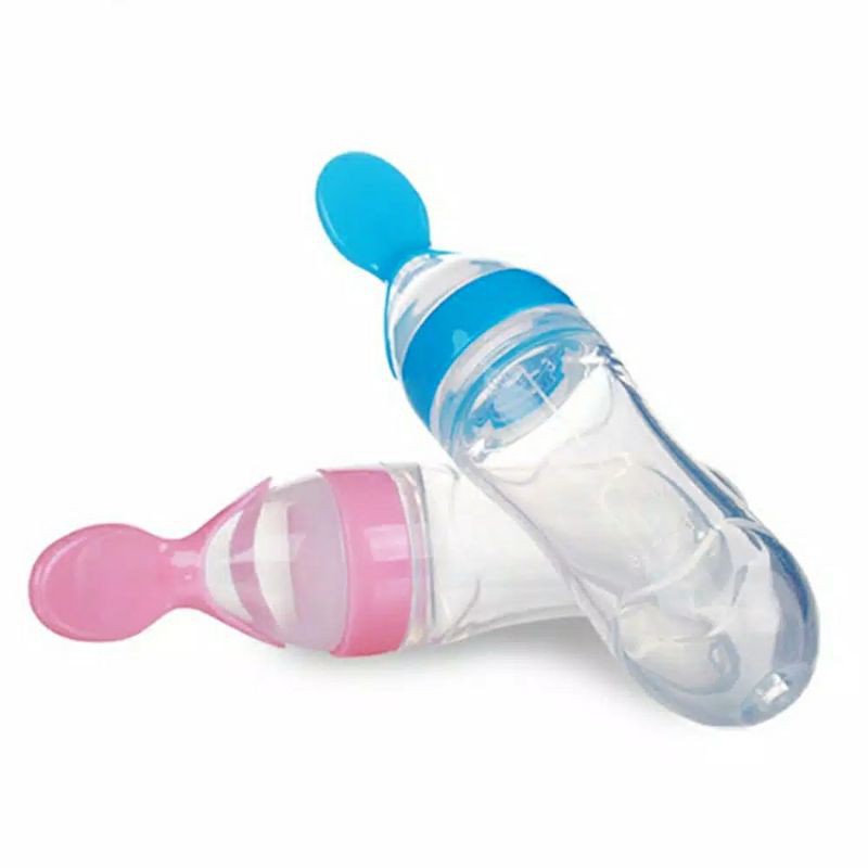 Botol Dot Silicone Sendok Makan Bayi BPA FREE 90ml | FOOD FEEDER CEREAL Botol Sendok Silikon Bayi