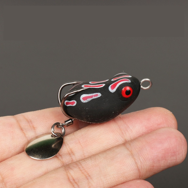 Shengyao 1Pcs Soft Frog Umpan Pancing 3cm/4.2g Fishing Lure Bentuk Katak Lembut Ukuran Dengan Kail Ganda Bass Wobbler Floating Sequin Bait