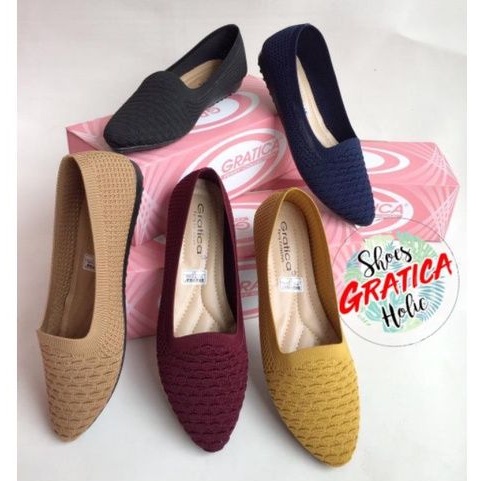 FLAT SHOES WANITA New KENJI [Bahan Rajut import]
