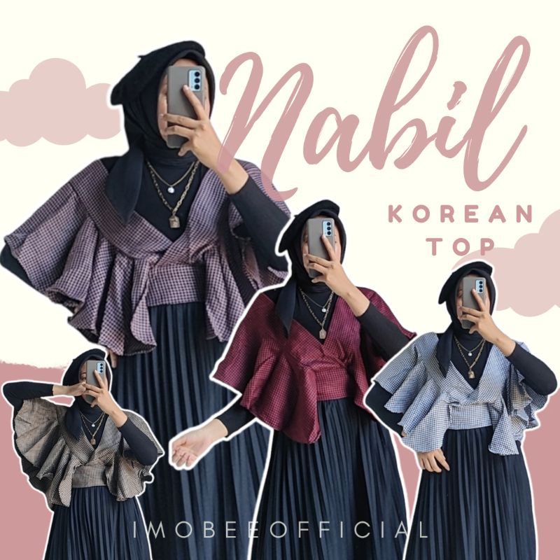 NABIL KOREAN TOP // VEST RUFFLE KOREA TARTAN // ROMPI KOREA VIRAL IKAT PITA KOTAK // VEST YURA