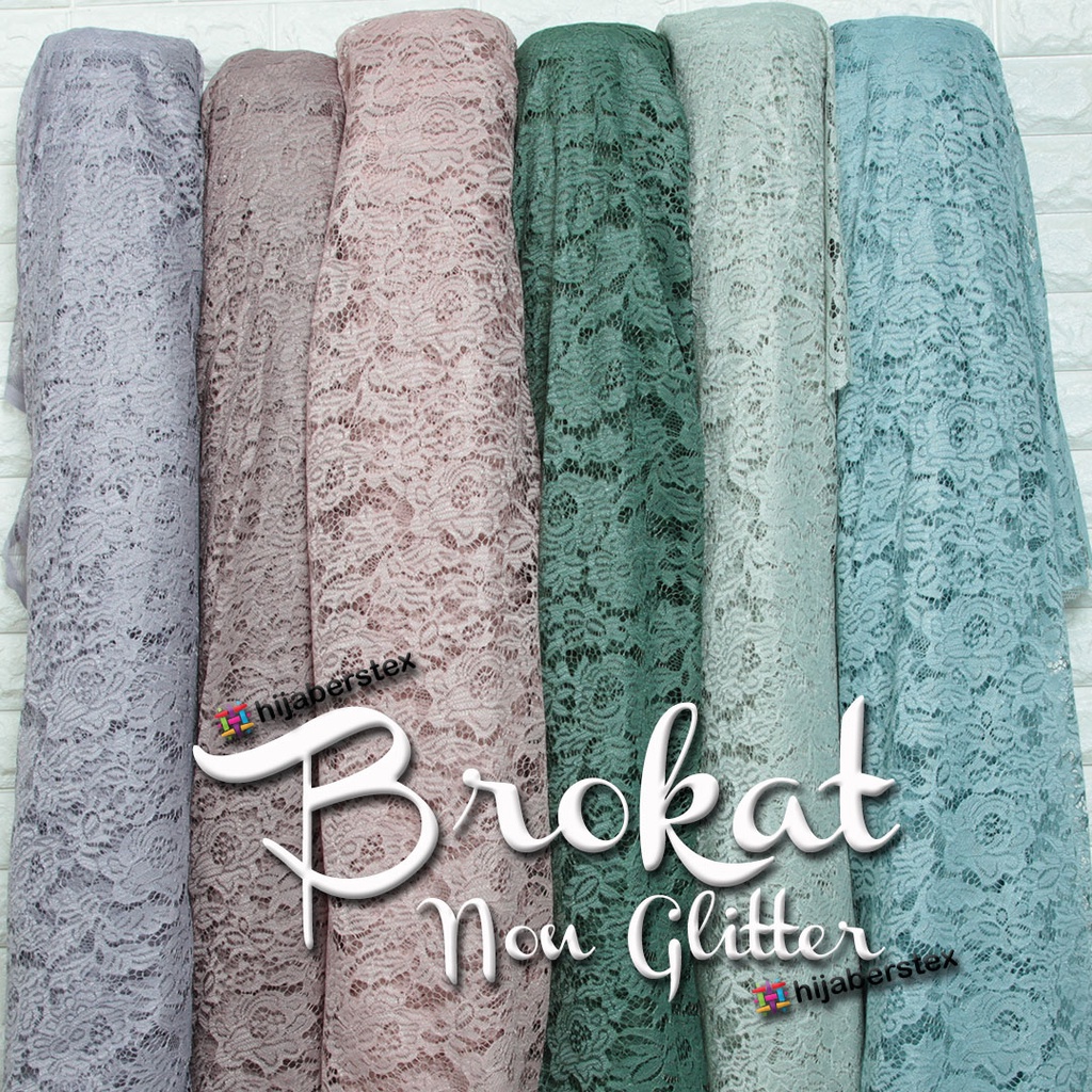 HijabersTex 1/2 Meter Kain BROKAT BRUKAT KEBAYA LACE NON GLITTER