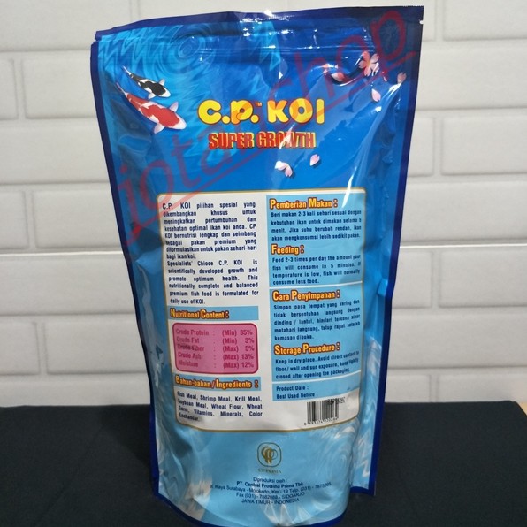 CP Koi CPKOI Super Growth Medium M 1Kg Makanan Pakan pelet Ikan fish food