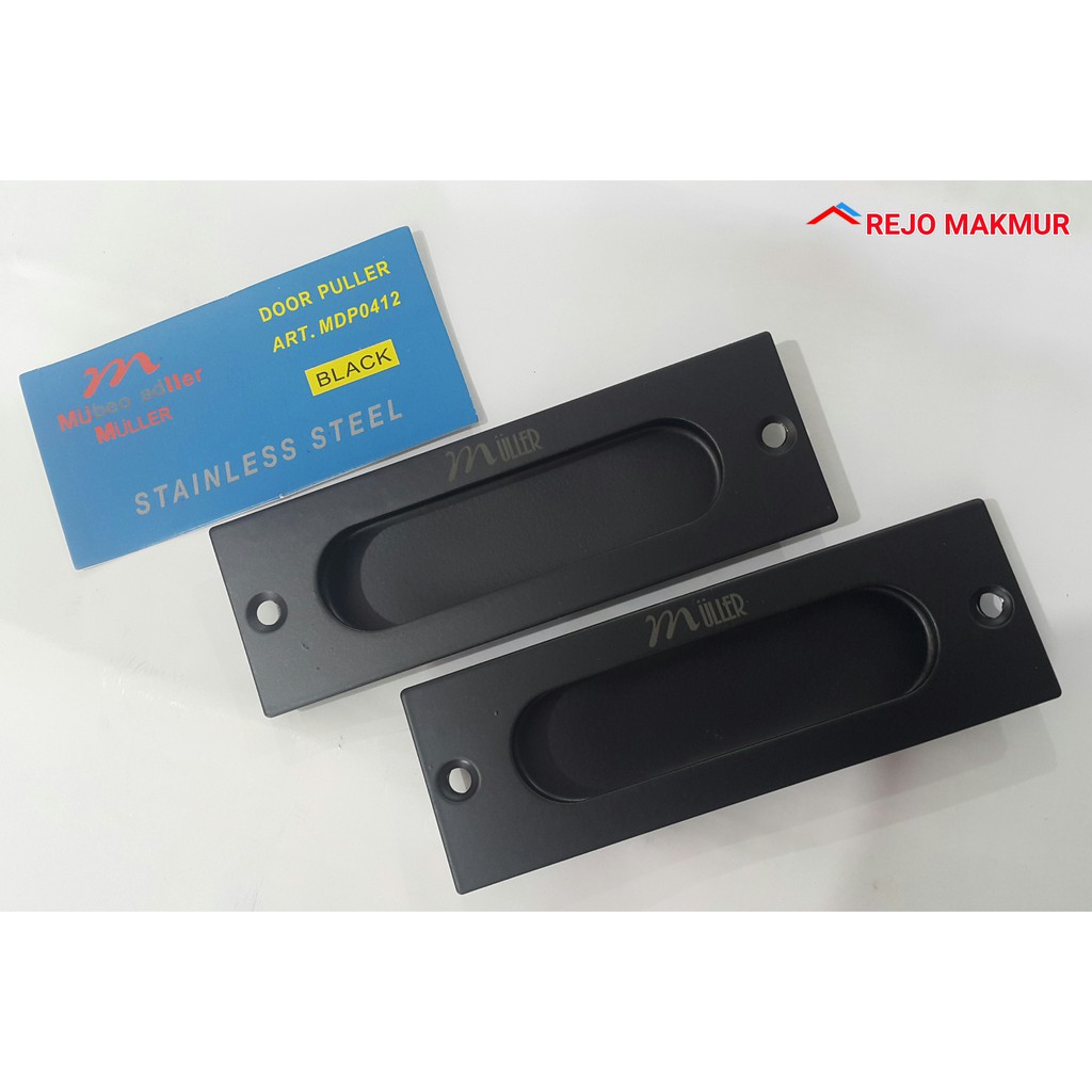 Handle Tanam / Tarikan Lemari/ Laci Geser / Sliding Muller Hitam