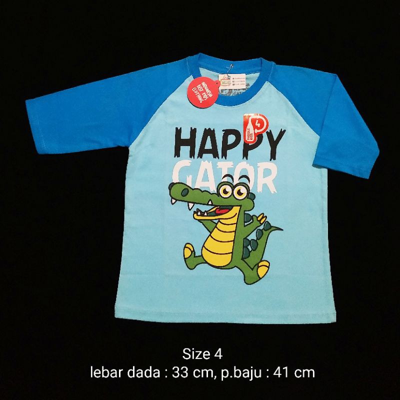 Paddlekids Kaos Raglan Anak Cowok 3T - 4T "Happy Crocodile"