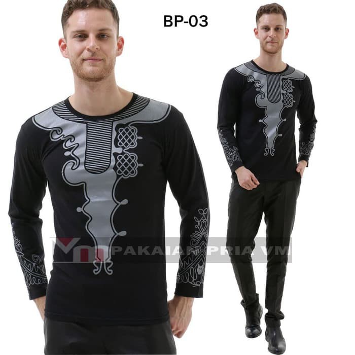 VM Baju Koko Black Panther - Kaos Koko Muslim Panjang JUMBO BIG Size