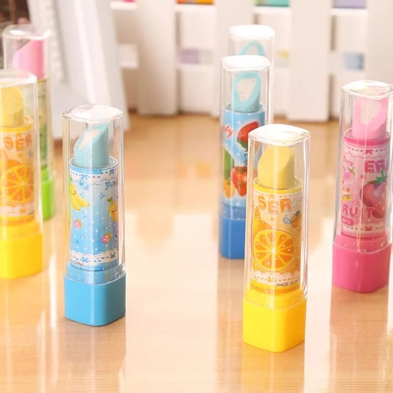 

Okela - Penghapus Pensil Bentuk Lipstik Penghapus Kertas Murah Warna Karakter Lucui