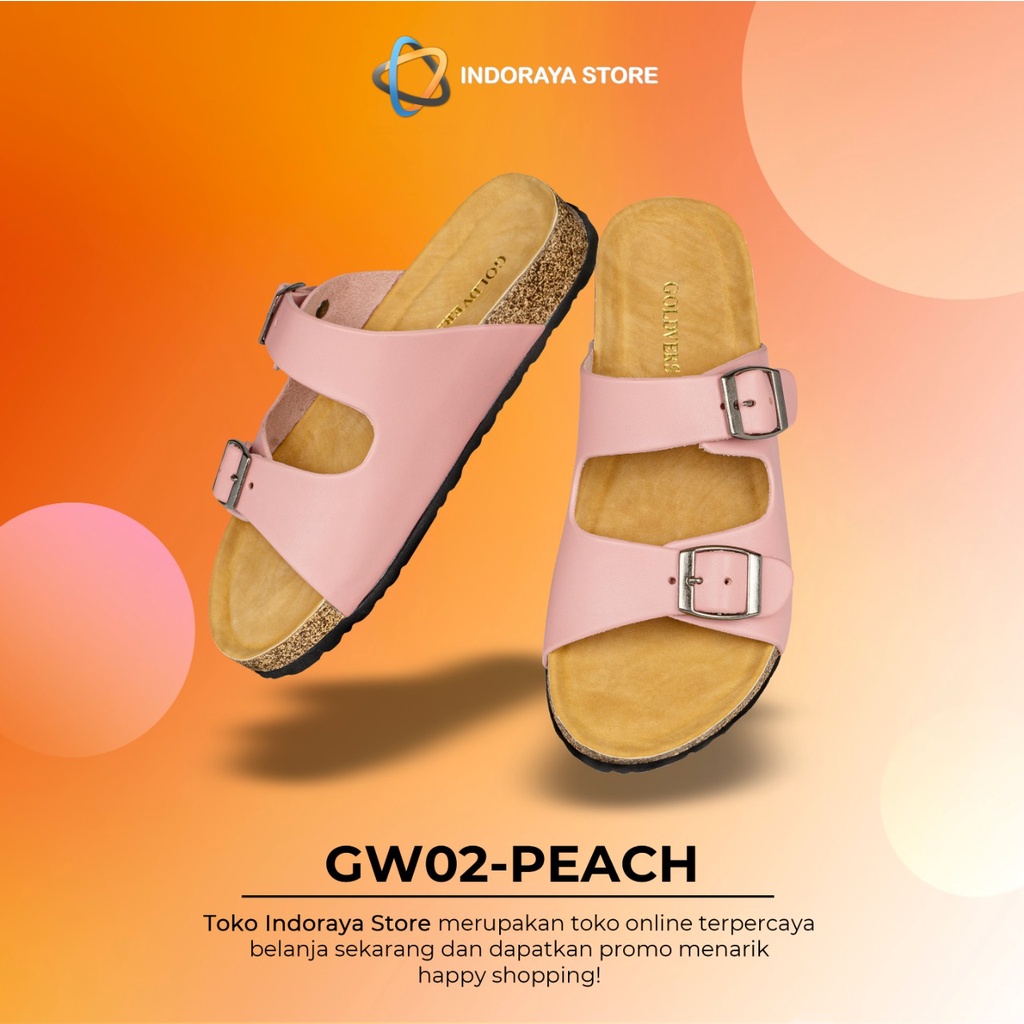 INDORAYA STORE Sandal Wanita Original GOLDVERS Model Slot Gesper 2 Casual Premium Hight Quality