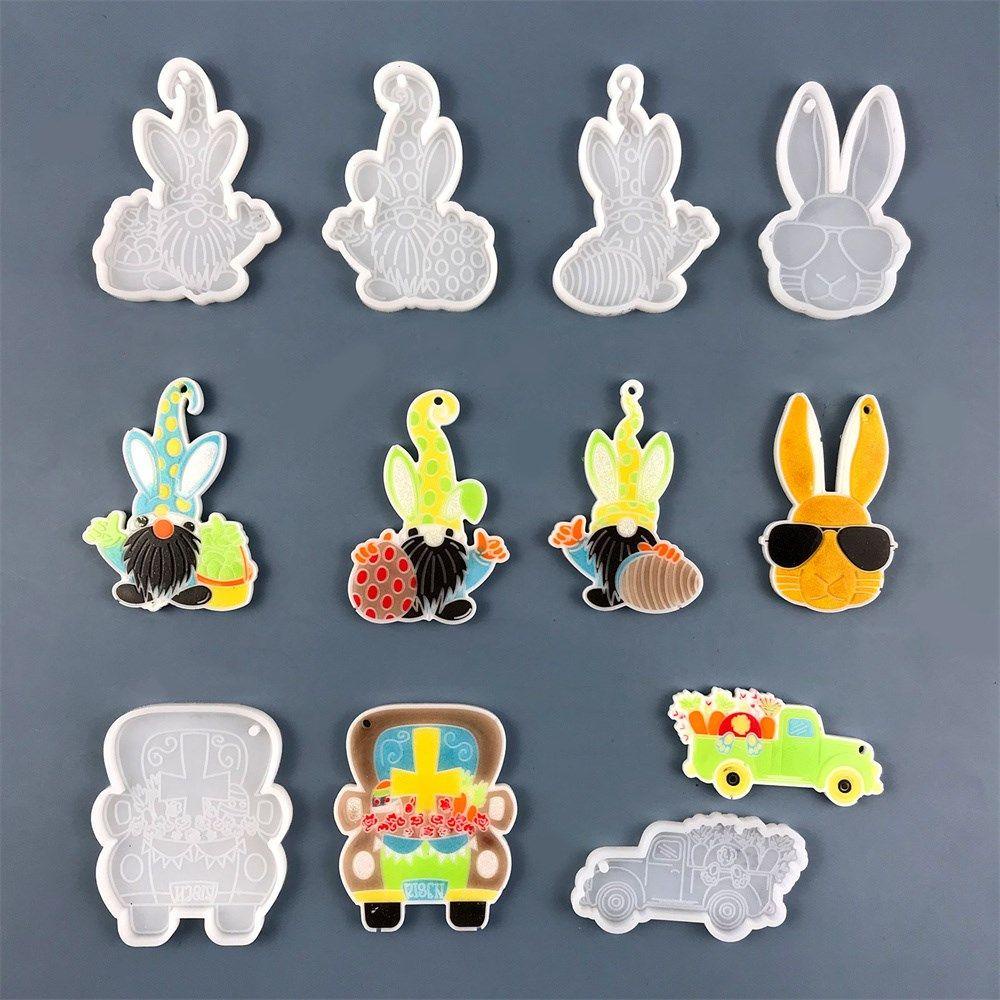 R-flower Easter Mold Candy Cetakan Silikon Coklat Clay Mold Telur Kelinci Paskah