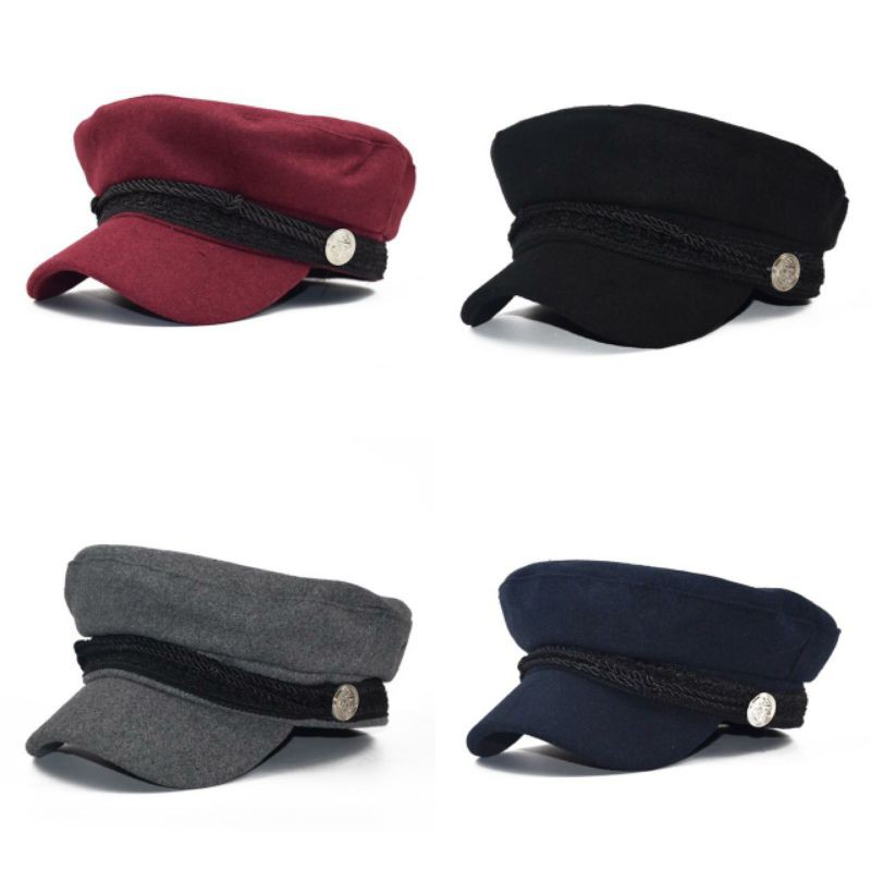 Topi Wanita Korea Police Hiasan Renda