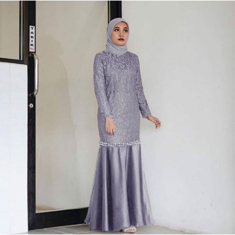 gamis kebaya brukat modern/Gamis Pesta/Gamis Modern/Kebaya Modern/Gamis Brukat/kebaya muslim/gamis L