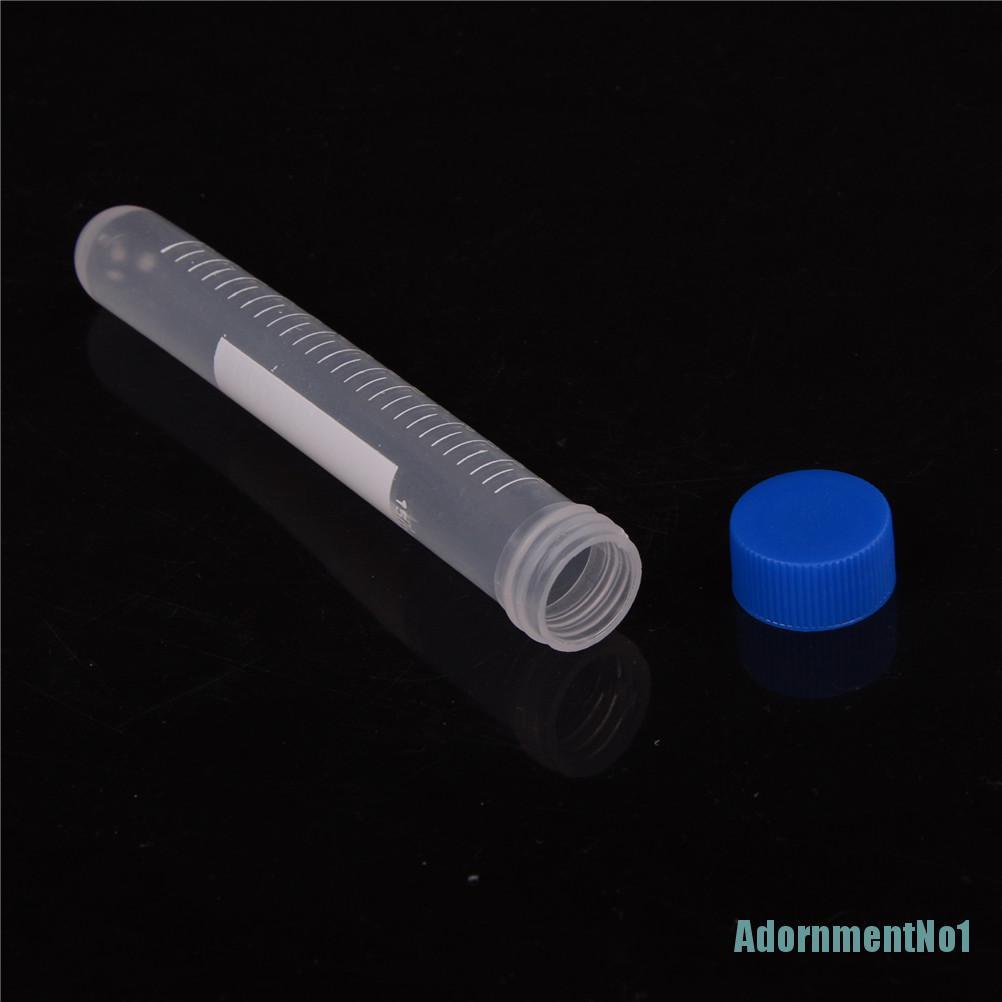 [AdornmentNo1]10X 15mL Plastic Centrifuge Test Tube Vial Container Self Standing Screw Cap