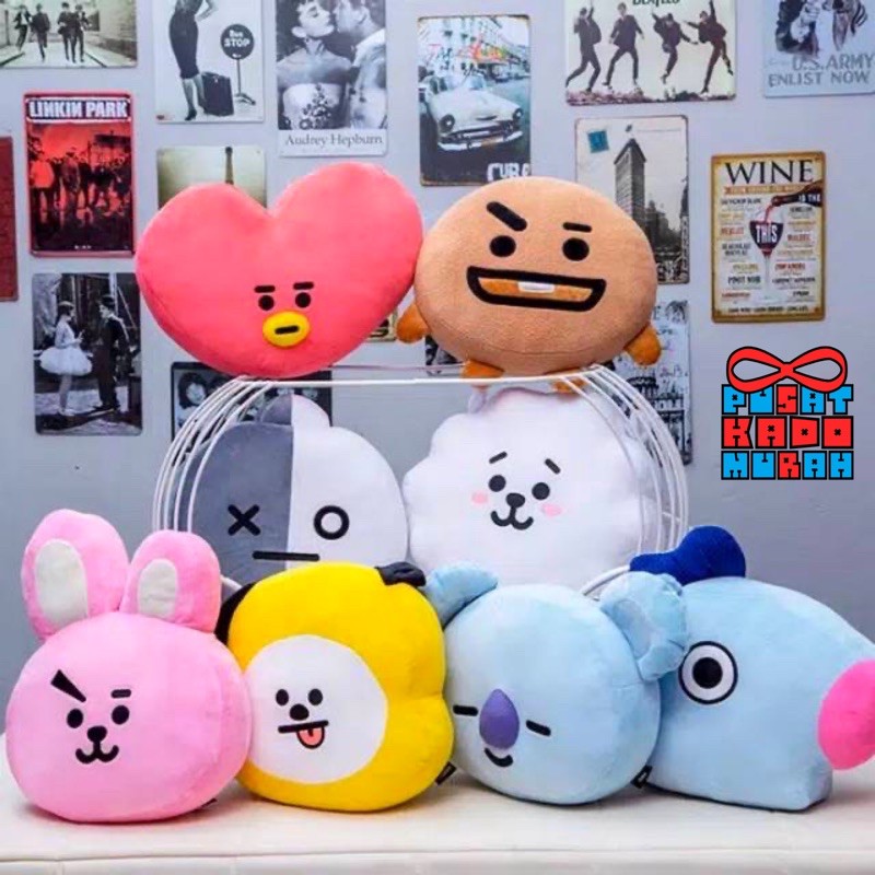 Bantal Pillow BTS 21 - Cooky / Tata / Chimmy / Koya / Mang / RJ - Pusat Kado Murah