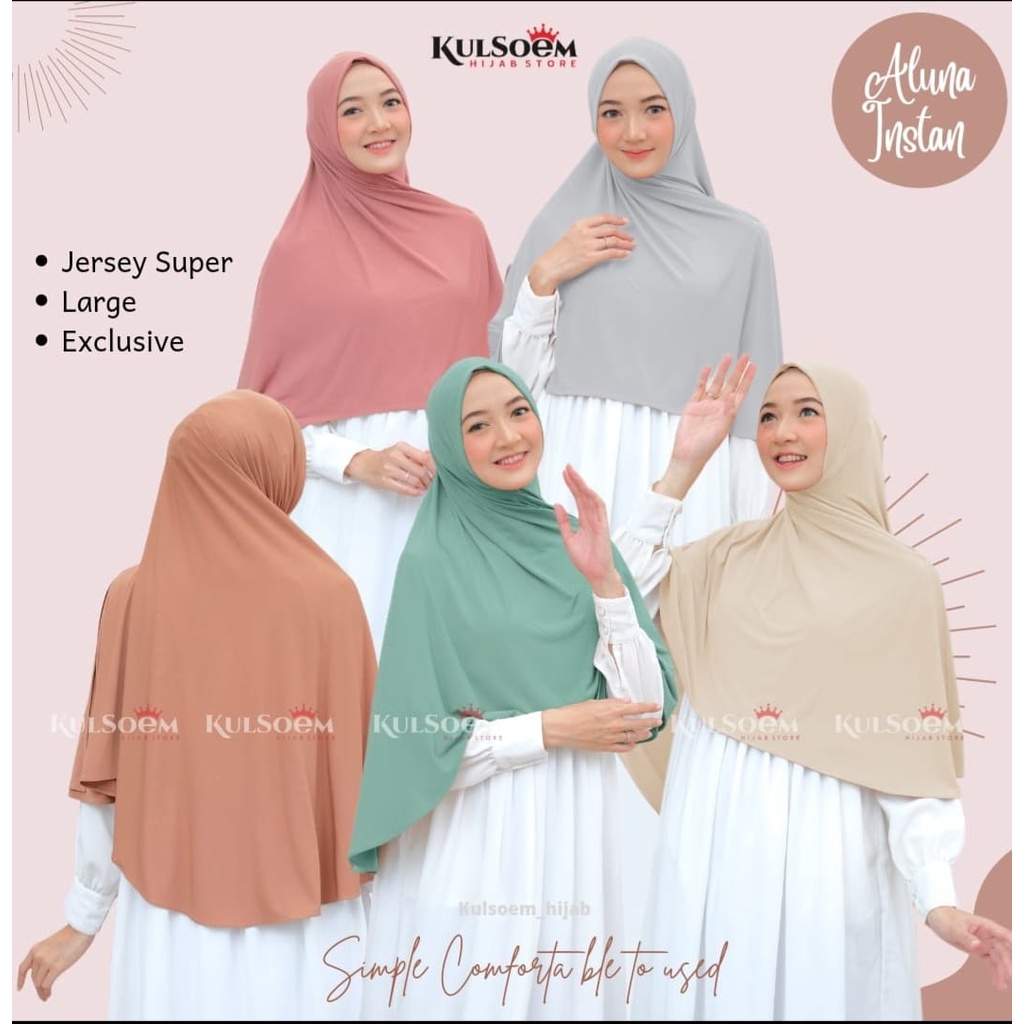 Jilbab Instan Aluna Jersey Super Ori Kulsoem Hijab