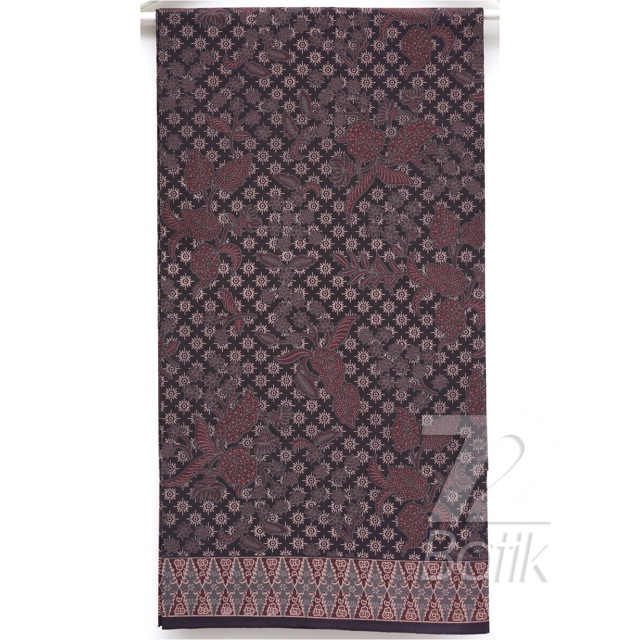 KAIN BATIK PREMIUM Bahan Katun Motif Kembang Warna Hitam Item Black 726498 Cap 72 Jarik Jarit Samping Kebat Panjang Batik Katun Modern Premium Bahan Seragam Batik Pernikahan Kantor Keluarga Murah Kamen Jadi Batik Bali Lembaran