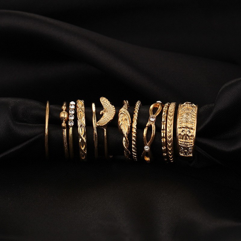 12pcs / Set Cincin Gaya Vintage Untuk Wanita-3