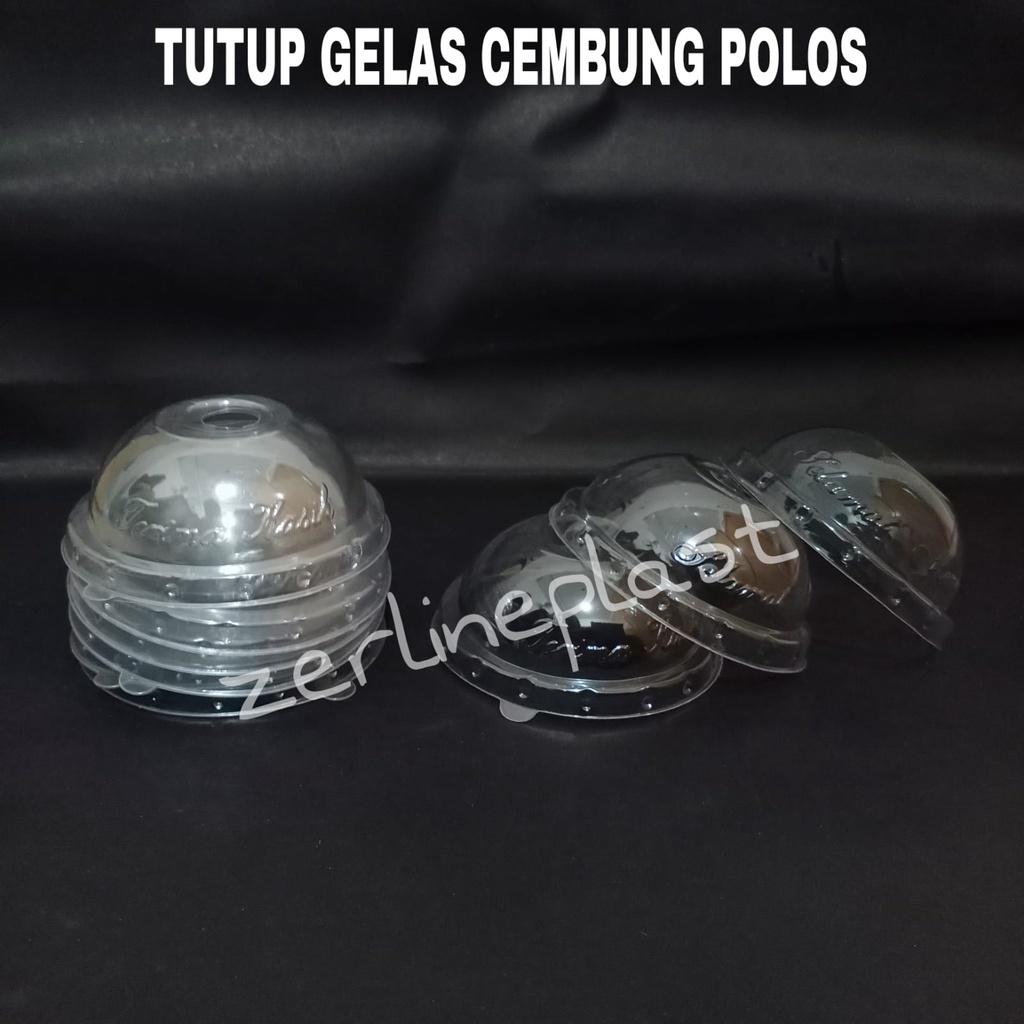 Tutup Gelas Plastik Cembung Polos SUKAWA Bening