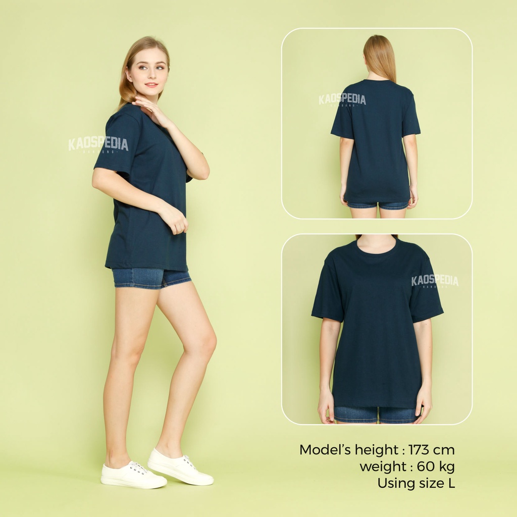 Kaos Polos Cotton Combed Lengan Pendek Premium 30s Pria Wanita Kaospedia Bandung-NAVY
